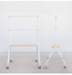 20144-TooQ iLOVE Soporte de Suelo con Ruedas para Pantalla 49"-80", Blanco y Haya