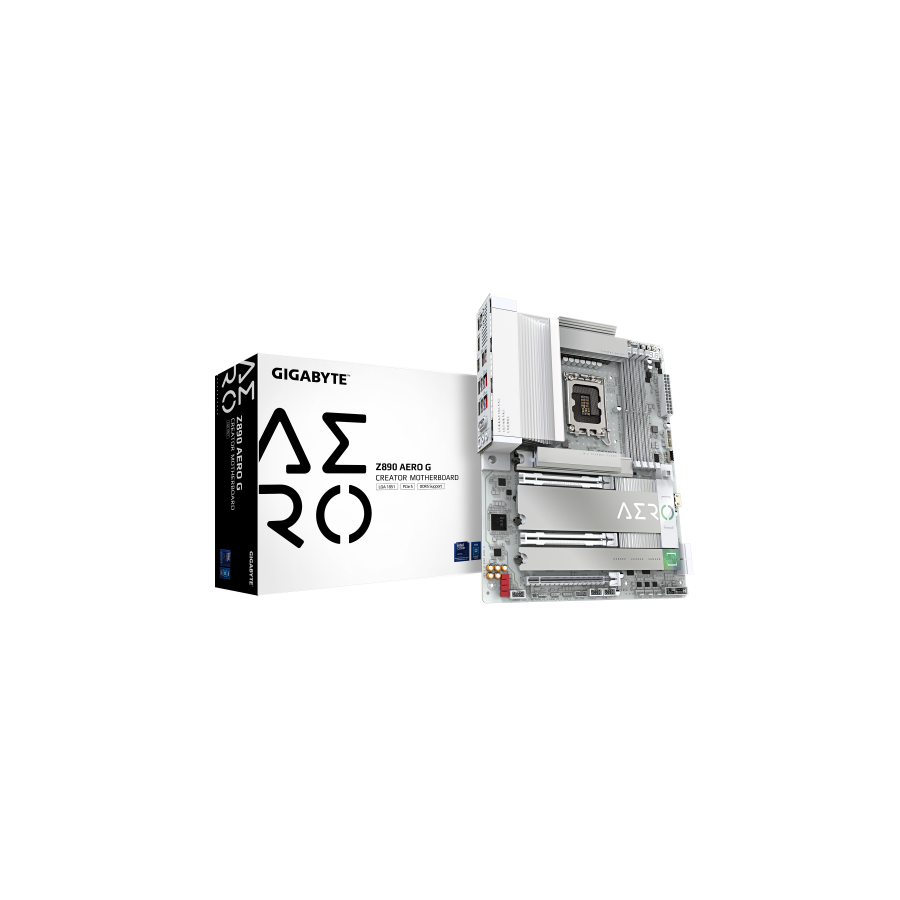 GIGABYTE Placa base Z890 AERO G - Compatible con CPUs Intel Core Ultra (Serie 2), VRM de 16+1+2 fases, hasta 8800MHz DDR5 (OC), 