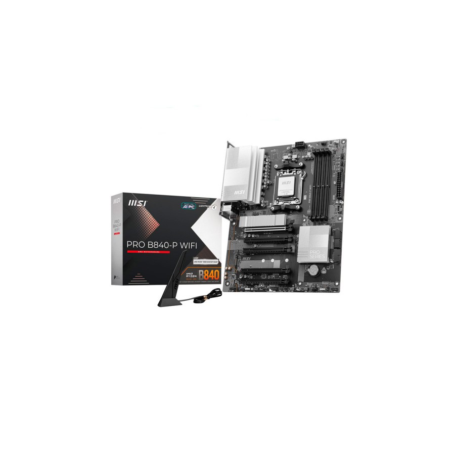 20242-PLACA MSI PRO B840-P WIFI,AMD,AM5,B840,4DDR5,USB TYPE-C,WIFI,AURA,ATX