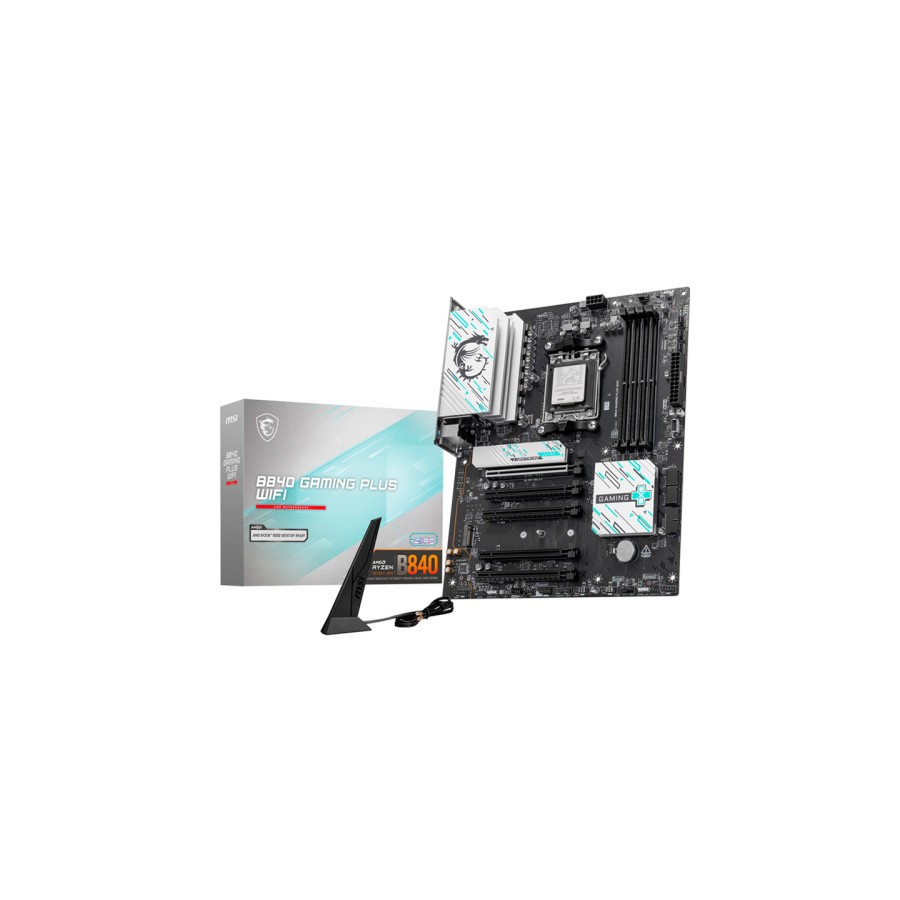 20244-PLACA MSI B840 GAMING PLUS WIFI,AMD,AM5,B840,4DDR5,USB TYPE-C,WIFI,AURA,ATX
