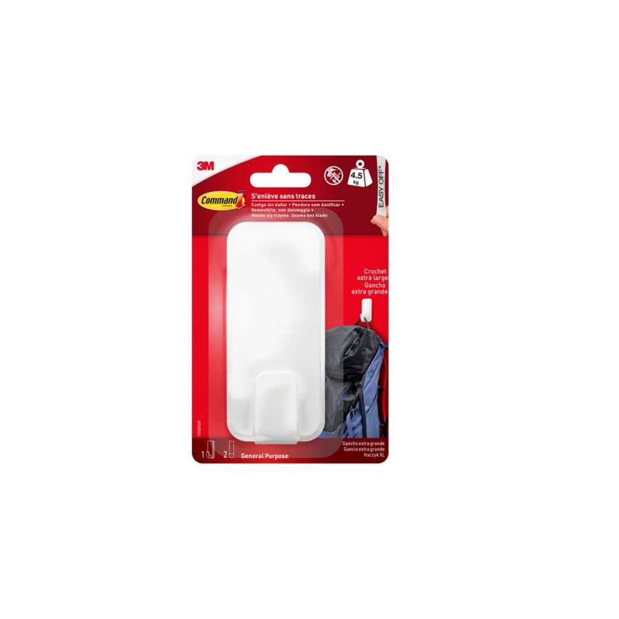 20285-BLISTER 1 GANCHO ADHESIVO BLANCO EXTRAGRANDE HASTA 4,5KG COMMAND 17010FESIP 3M 7100306463