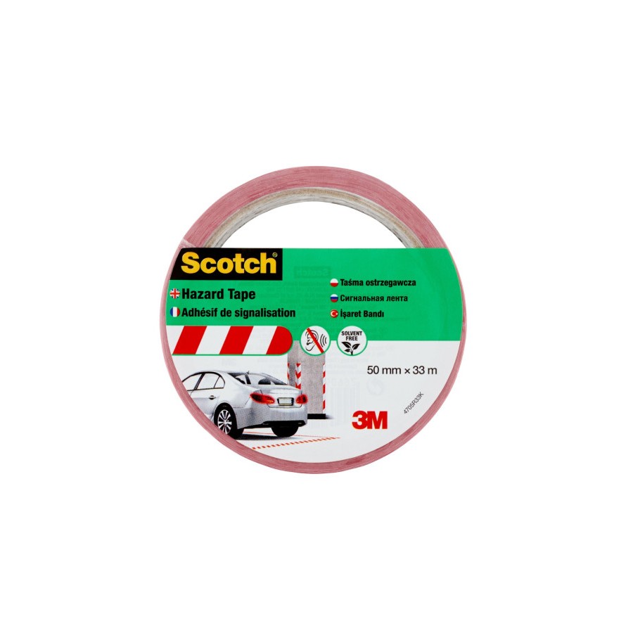 20294-ROLLO CINTA ADHESIVA DE SENALIZACION 4705 BLANCA Y ROJA 50MM X 33M SCOTCH 7100181226