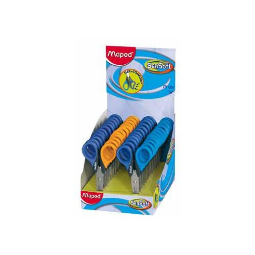 TIJERAS SENSOFT 13 CM. CON CUCHILLAS DE ACERO COLORES SURTIDOS MAPED 169300