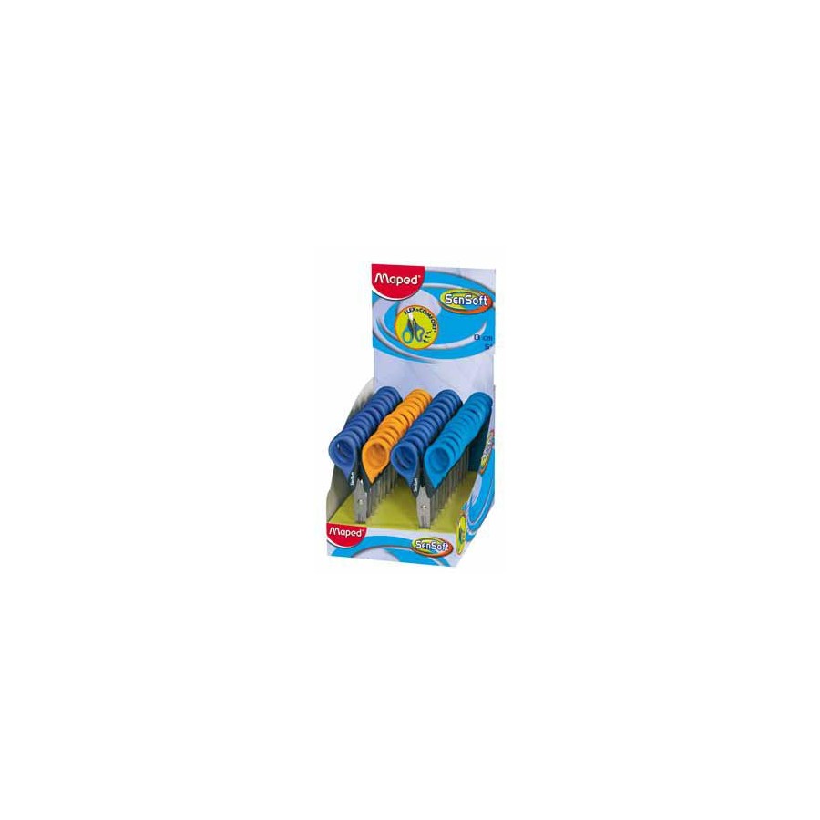 TIJERAS SENSOFT 13 CM. CON CUCHILLAS DE ACERO COLORES SURTIDOS MAPED 169300