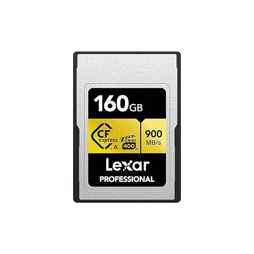 LEXAR 160GB PROFESSIONAL CFEXPRESS TYPE A CARD GOLD SERIE, UP TO 900MB/S READ 800MB/S WRITE. VPG 400