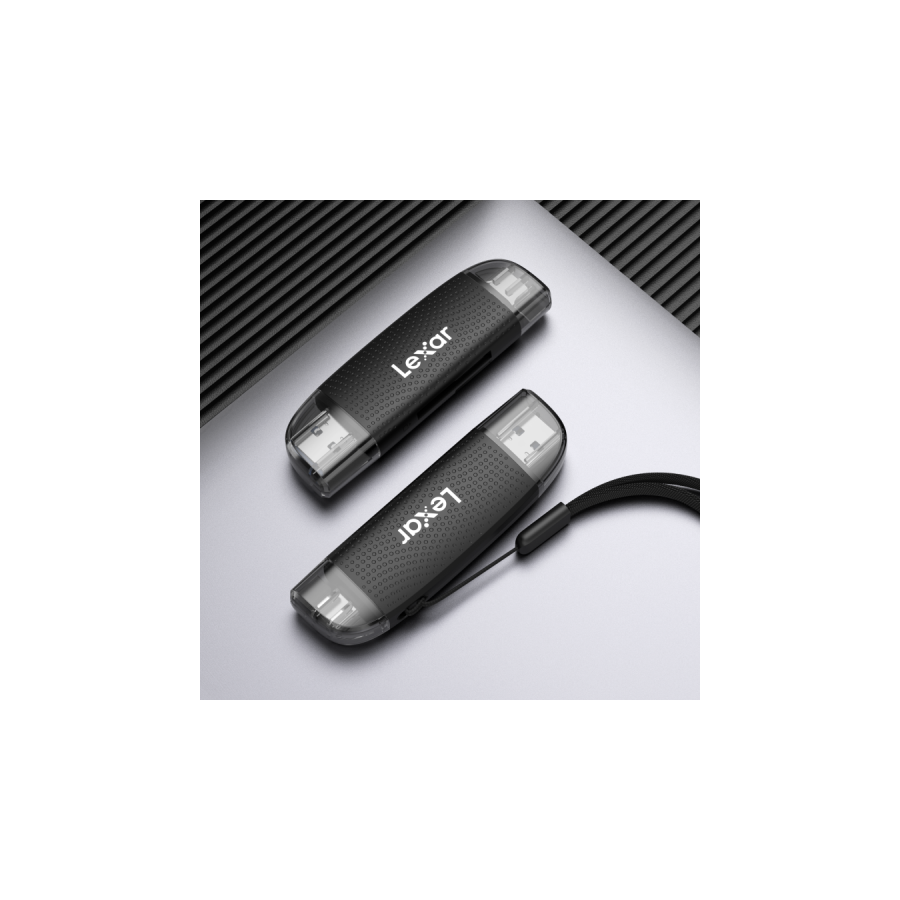 LEXAR DUAL SLOT USB-A/C  MICROSD CARD USB 3.1 READER, SUPPORTS MICROSD AND SD CARDS