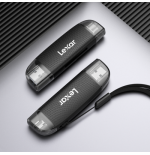 LEXAR DUAL SLOT USB-A/C  MICROSD CARD USB 3.1 READER, SUPPORTS MICROSD AND SD CARDS