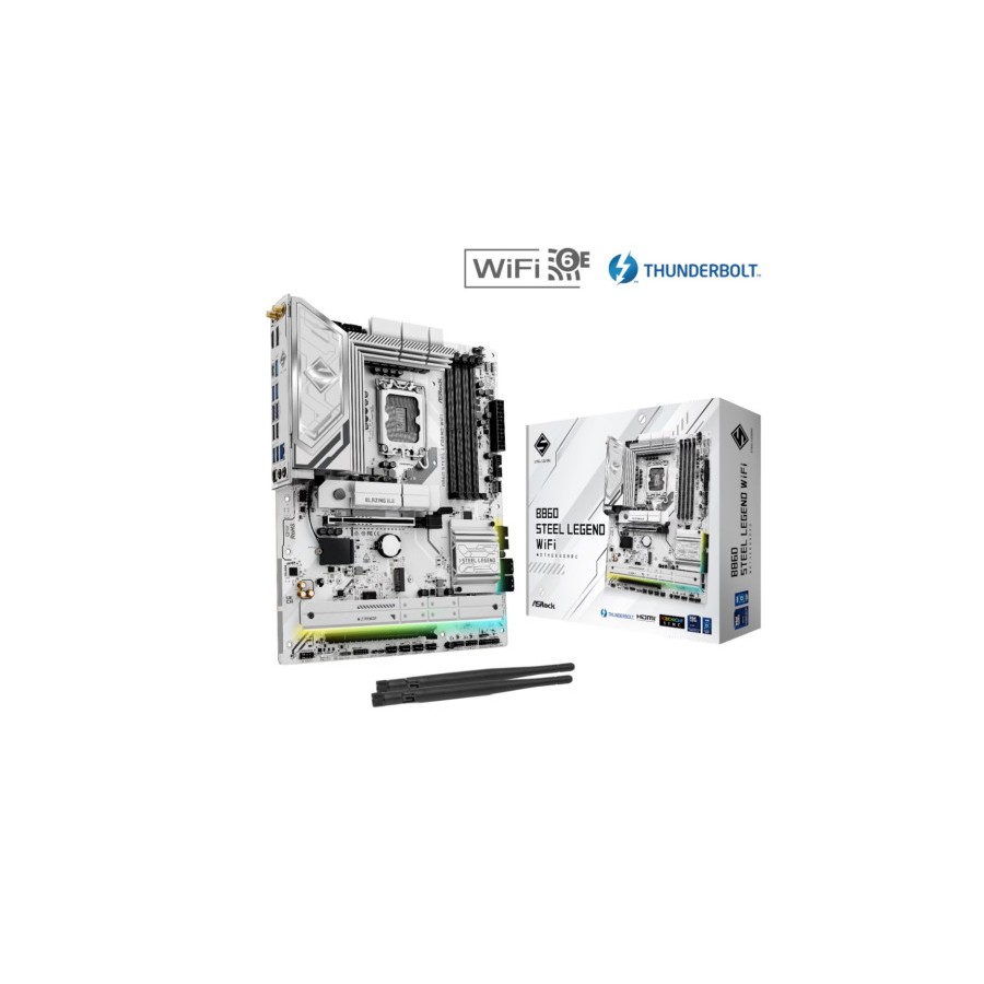 20401-PLACA ASROCK B860 STEEL LEGEND WIFI,INTEL,1851,B860,4DDR5,USB 10GBPS,WIFI,ATX