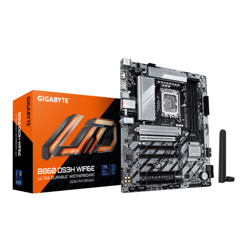 GIGABYTE B860 DS3H WIFI6E Placa base - CPUs Intel Core Ultra, VRM de 8+1+2+2 fases, hasta 9066MHz DDR5, 1xPCIe 5.0 + 1xPCIe 4.0 
