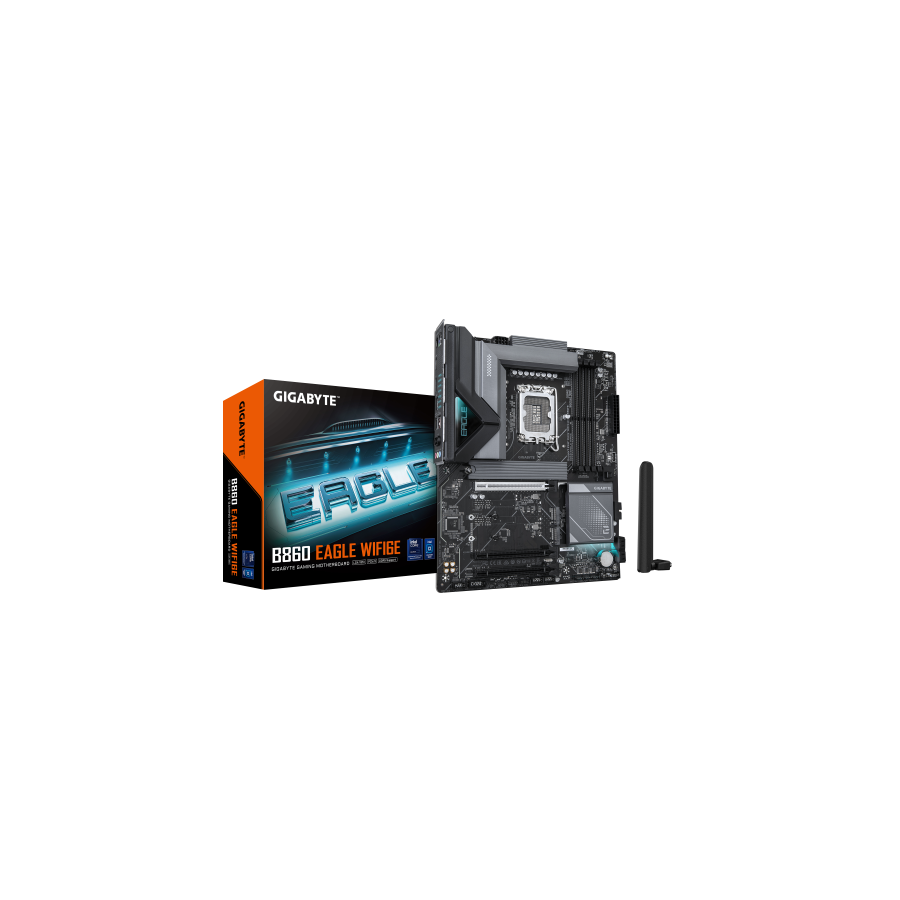 20429-GIGABYTE B860 EAGLE WIFI6E Placa base - CPUs Intel Core Ultra, VRM de 12+1+2+1 fases, hasta 9066MHz DDR5, 1xPCIe 5