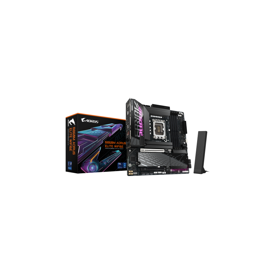 20437-GIGABYTE B860M AORUS ELITE WIFI6E Placa base - CPUs Intel Core Ultra, VRM de 12+1+2+1 fases, hasta 9200MHz DDR5, 1