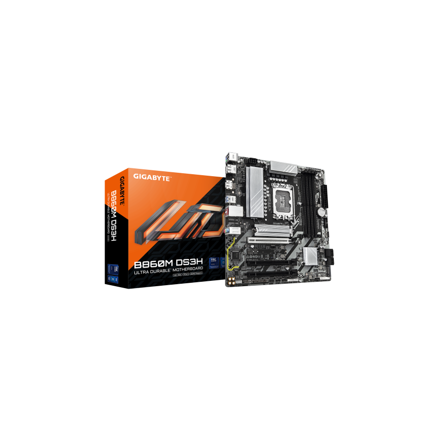GIGABYTE B860M DS3H Placa base - CPUs Intel Core Ultra, VRM de 5+1+2+1 fases, hasta 9066MHz DDR5, 1xPCIe 5.0 + 1xPCIe 4.0 M.2, L