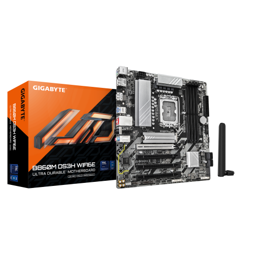 GIGABYTE B860M DS3H WIFI6E Placa base - CPUs Intel Core Ultra, VRM de 5+1+2+1 fases, hasta 9066MHz DDR5, 1xPCIe 5.0 + 1xPCIe 4.0