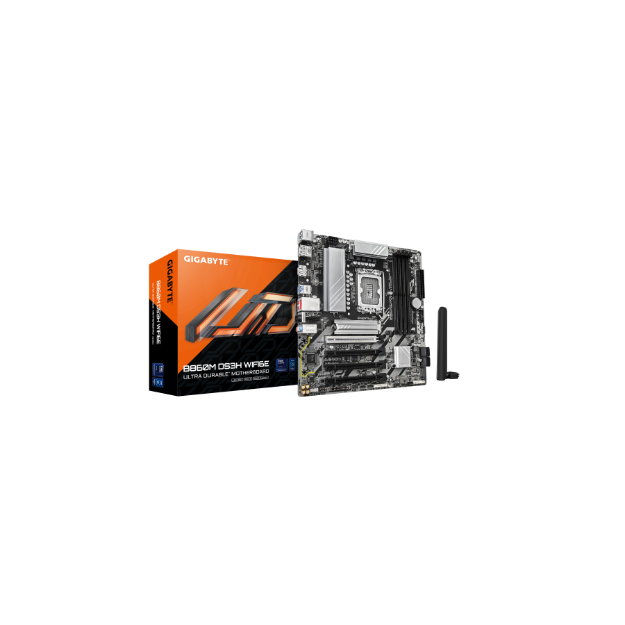 GIGABYTE B860M DS3H WIFI6E Placa base - CPUs Intel Core Ultra, VRM de 5+1+2+1 fases, hasta 9066MHz DDR5, 1xPCIe 5.0 + 1xPCIe 4.0