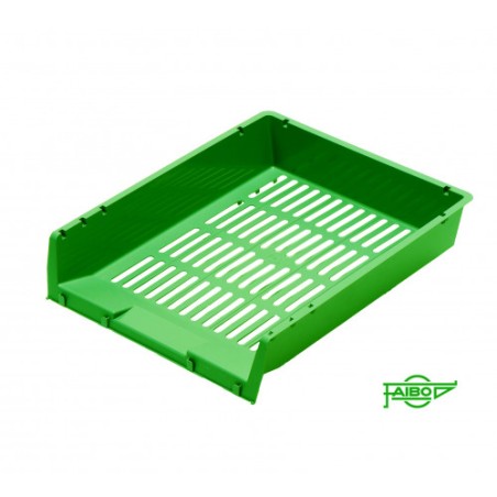 2045-BANDEJA APILABLE DE PLASTICO 340X275X65 MM. COLOR VERDE FAIBO 90-04