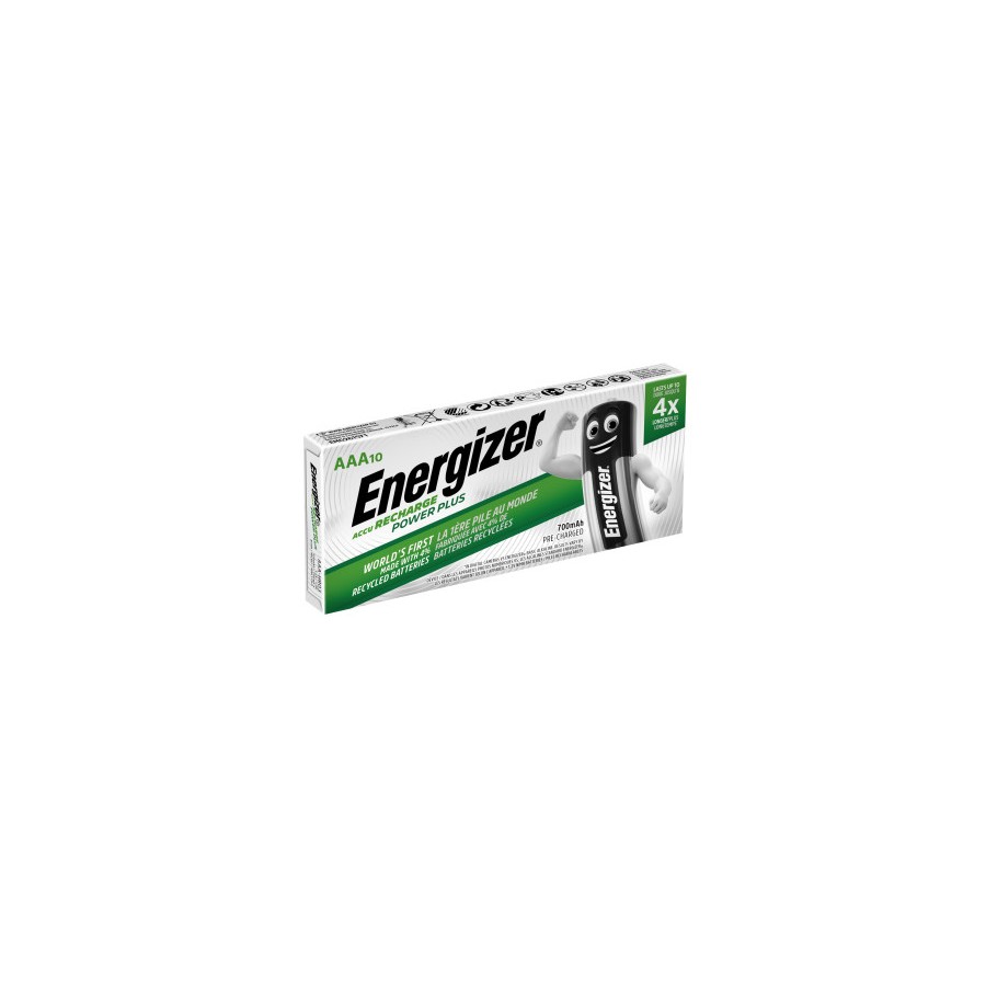 20517-PACK 10 PILAS RECARGABLES POWER PLUS PRECISION NH12 - HR03 AAA 700mAh 1,2V ENERGIZER E300626403