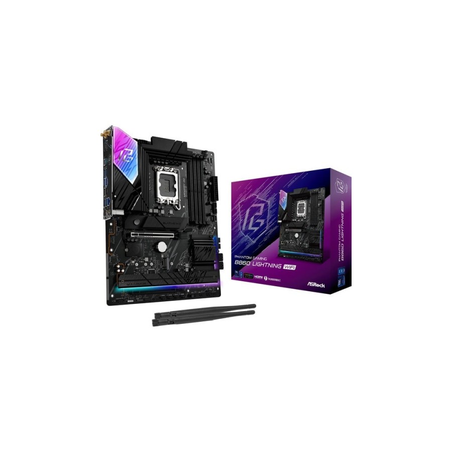 20519-PLACA ASROCK B860M LIGHTNING WIFI,INTEL,1851,B860,4DDR5,256GB,1HDMI+1DP+1TB,4SATA3+3M.2,2.5GBLAN,WIFI6E+BT5.3,8USB