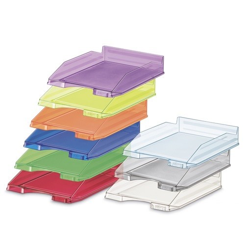 2061-BANDEJA APILABLE DE PLASTICO 350X250X65 MM. COLOR TRANSPARENTE FAIBO 93-23