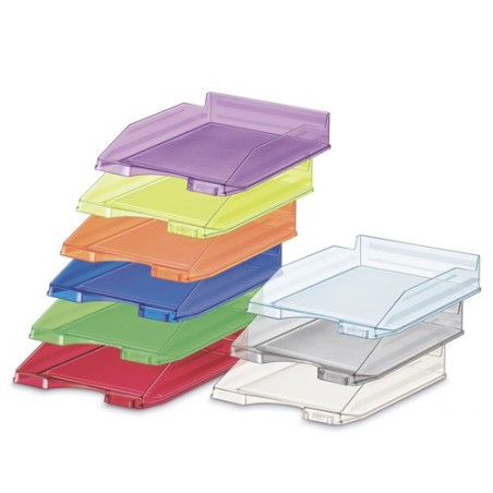 2061-BANDEJA APILABLE DE PLASTICO 350X250X65 MM. COLOR TRANSPARENTE FAIBO 93-23