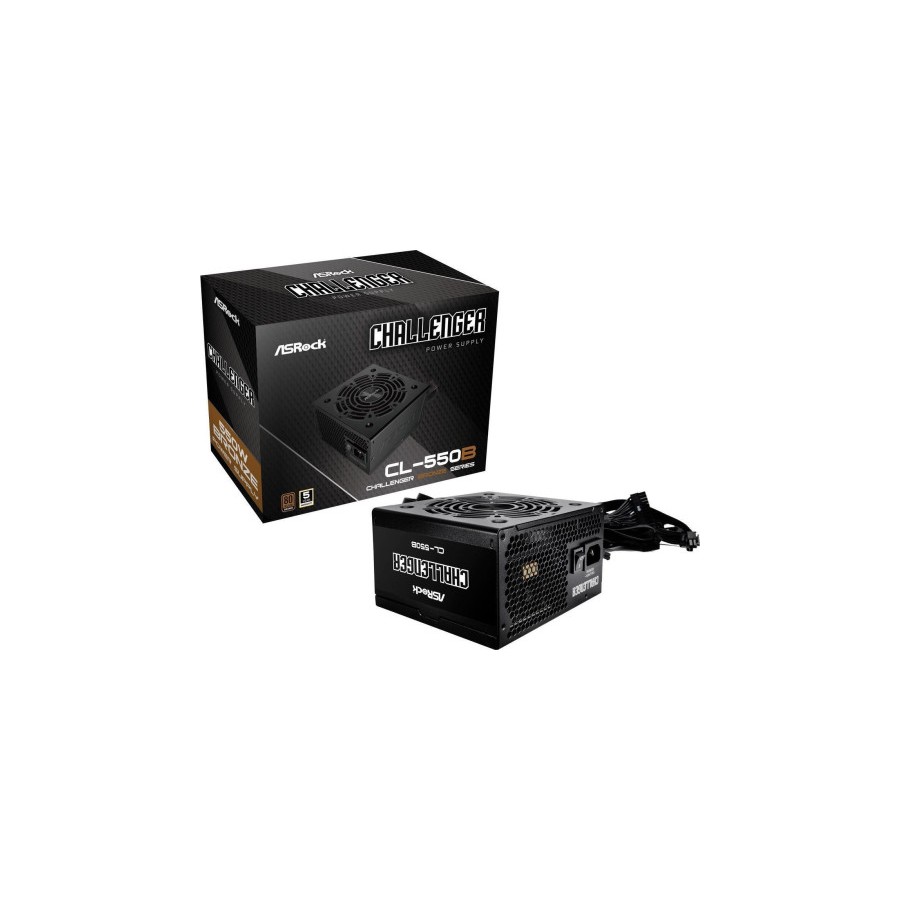 20660-FUENTE ALIMENTACION ASROCK CL-550B,PSU,550W,80 PLUS BRONZE,120MM,ACTIVE PFC,PCI-E (6+2 pin)x4,SATA (5 pin)x4