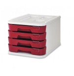 2080-MODULO DE 4 CAJONES POLIESTIRENO ROJO FAIBO 1000M-03