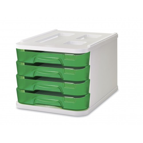 2083-MODULO DE 4 CAJONES POLIESTIRENO VERDE FLUOR FAIBO 1000M-19