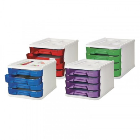 2084-MODULO DE 4 CAJONES POLIESTIRENO VERDE FLUOR FAIBO 1000M-19