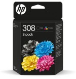 20865-HP Paquete de 2 Cartuchos de Tinta Original 308 negra/tricolor