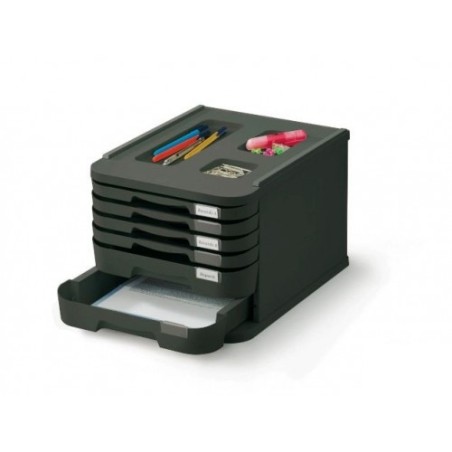 2088-MODULO DE 8 CAJONES POLIESTIRENO NEGRO FAIBO 1008-02