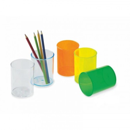 2097-CUBILETE DE PLASTICO 78 MM. DIAMETRO X 100 MM. ALTO TRANSPARENTE NARANJA FAIBO 205-18