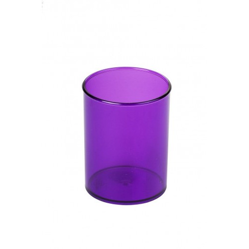 2100-CUBILETE DE PLASTICO 78 MM. DIAMETRO X 100 MM. ALTO TRANSPARENTE VIOLETA FAIBO 205-58