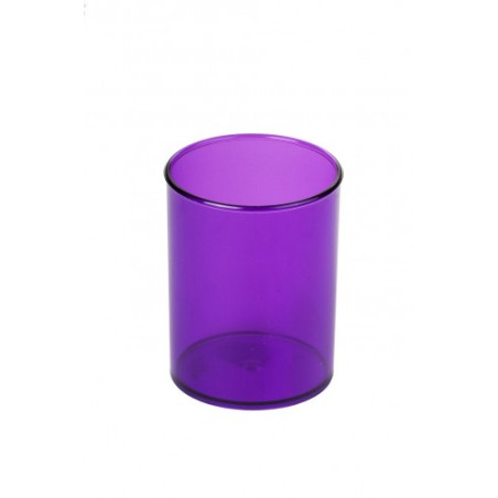 2100-CUBILETE DE PLASTICO 78 MM. DIAMETRO X 100 MM. ALTO TRANSPARENTE VIOLETA FAIBO 205-58
