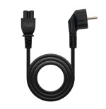 21147-Nanocable Cable de Alimentacion Trebol, CEE7 acodado/M-C5/H, Negro, 2 m