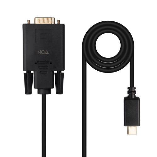 21151-Nanocable Cable Conversor USB-C/M a VGA/M, 1.8 m, Negro