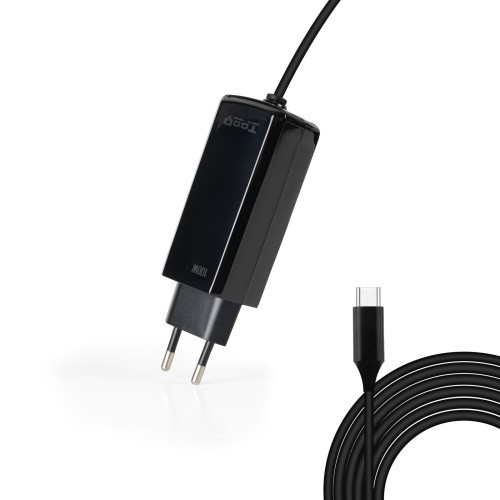 21155-TooQ Cargador de portatil GAN USB-C PD 100W, Negro