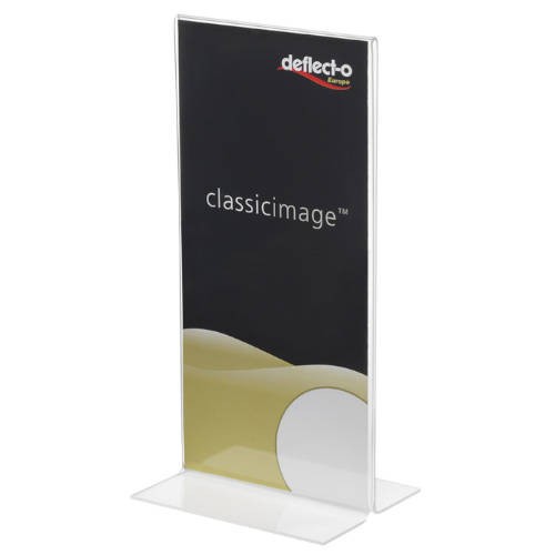 2116-EXPOSITOR DE SOBREMESA EN FORMA T A 2 CARAS POLIESTIRENO 1/3 A4 VERTICAL DEFLECTO 45101