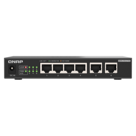 21181-QNAP QSW-2104-2T-R2 switch No administrado 10G Ethernet (100/1000/10000) Escritorio Negro