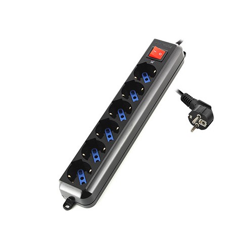 21259-Ewent EW3924 base multiple 1,5 m 6 salidas AC Negro