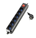 21259-Ewent EW3924 base multiple 1,5 m 6 salidas AC Negro