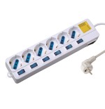 21272-Ewent EW3932 limitador de tension Blanco 6 salidas AC 1,5 m