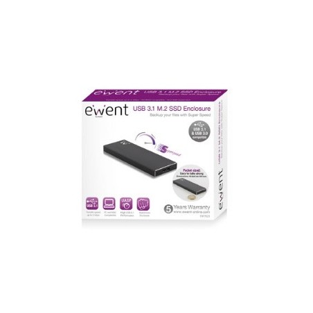 21276-Ewent EW7023 caja para disco duro externo Caja externa para unidad de estado solido (SSD) Negro