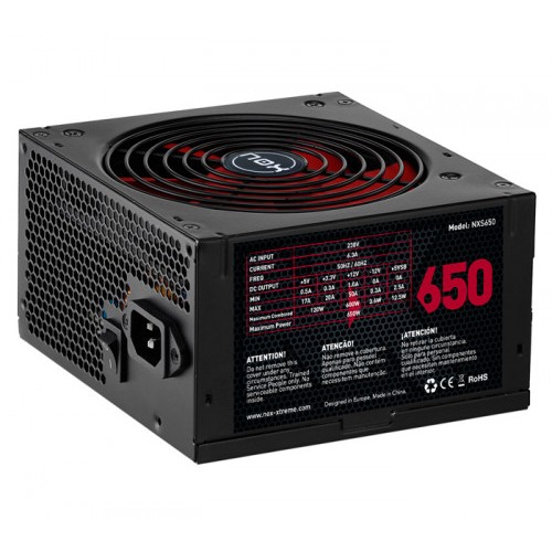 NOX NXS650 unidad de fuente de alimentacion 650 W 20+4 pin ATX Negro, Rojo