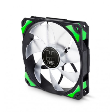 NOX H-Fan LED Carcasa del ordenador Ventilador 12 cm Negro, Verde, Blanco
