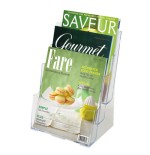 2134-EXPOSITOR SOBREMESA ESCALONADO CON 3 COMPARTIMENTOS TRANSPARENTE A4 DEFLECTO 77301