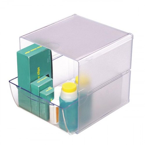 2145-ORGANIZADOR MODULAR CON UN CAJON DE 16,5X14,5X7 CM TRANSPARENTE DEFLECTO 350801
