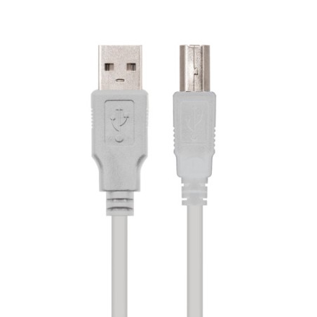 21478-Nanocable CABLE USB 2.0 IMPRESORA, TIPO A/M-B/M, BEIGE, 1.0 M