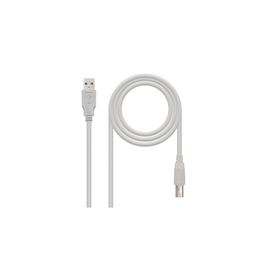 21479-Nanocable CABLE USB 2.0 IMPRESORA, TIPO A/M-B/M, BEIGE, 1.8 M