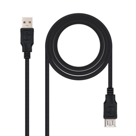 21495-NANOCABLE CABLE USB 2.0, TIPO A/M-A/H, NEGRO, 1.8 M