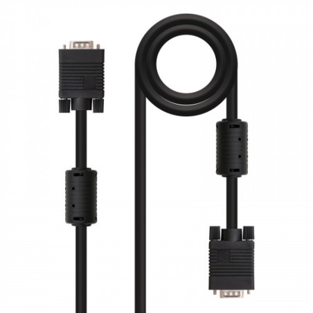21522-Nanocable CABLE SVGA CON FERRITA, HDB15/M-HDB15/M, 15 M