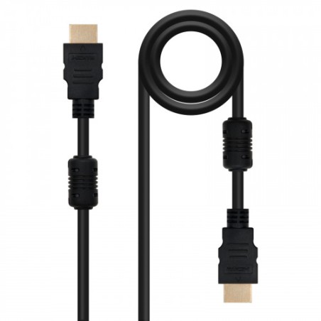 21524-Nanocable CABLE HDMI V1.4 (ALTA VELOCIDAD / HEC) CON FERRITA, A/M-A/M, 10 M
